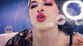Pink Lipstick on Plexiglass Asmr