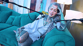 I talk about R - Relief - ASMR podcast SFW talking goth skinny girl dreadlocks tattoo model inked girl