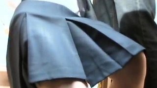 Japanese Teen In Uniform Banged Sideways