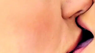 Horny skinny teen pays in the nail salon with horny lesbian number