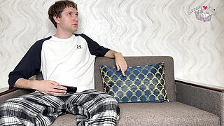 Step Sister Caught with a Dildo and Step Brother Ordered to Sit With Him for Real Shaking Orgasm!