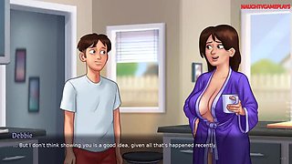 Summertime Saga - Busty MILF Landlady Helps Tenant's Wet Dream, They Get Caught! 3D Hentai XXX