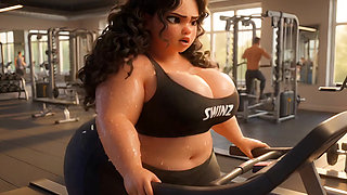 From Chubby & Ignored to Curvy Cock Tease Ep2 First Gym Day & Teasing Begins