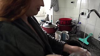 PUTTING EMME TO SUCK IN THE KITCHEN (EMME WHITE)