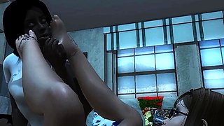 Foxy 3D Superwoman bounces up and down on a cock