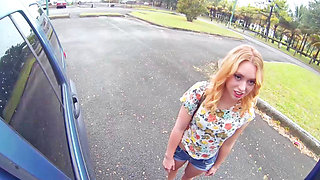 Lucy Tyler is picked up outside and fucked hard