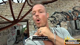 Public tattooed and pierced MILF fucked outdoor by sex date