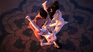 Play Double Flying Activities with Two Sisters