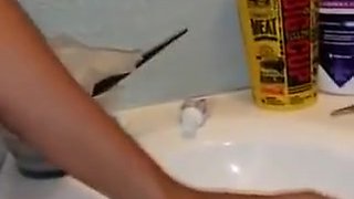 Mexican girl milking her tits