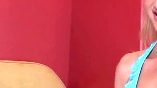 Horny guy fucks gorgeous blonde teen and cums on her face