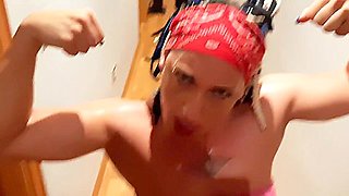 Dana X Muscles In Eating Cock And Balls