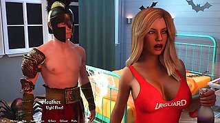 Gagging blowjob, porn game, visual novel