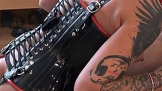 Sex Slave Fucked in Tight Latex Corset