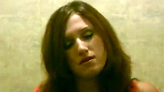 Amateur brunette called Lyalya juse pisses in the toilet flashing cunt