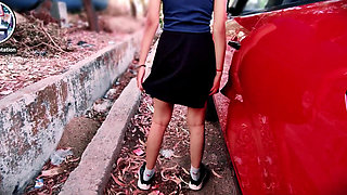 Roadside Tease and Squirt Near Stranger