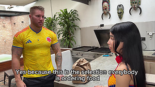 A Slutty Delivery Girl Offers Her Tight Ass to a Muscular French Guy and Ends up with Her Ass Split Open and Full of Cum