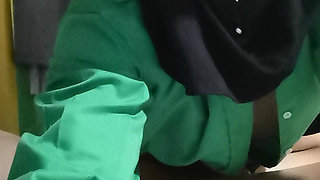 The young teacher couldn't help but be fed by the male students in her room.