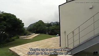 Japanese Hotwife Cheats in Outdoor Pool & Garden Foursome - Amateur Asian MILF