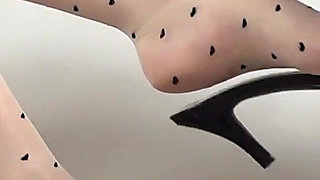 (006) Hot Shoejob Then Footjob with Cute Mules and Nylon Feet (1080p)