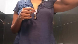 Sri Lankan Girl Musterbation in Bath Room with Dildo Lust with Big Boobs and Wet Pussy