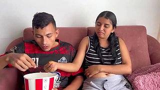 I surprise my shy stepsister with my huge cock at her favorite food