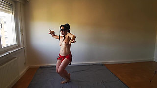 Sexy Arab Slave Performs Hot Dance - Bellydancing Belt Striptease Ends Totally Naked