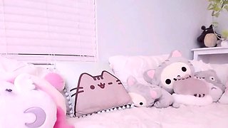 Brunette and her toys have close up masturbation sex