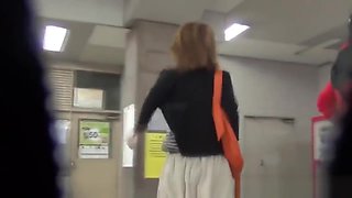 Asian pee in squat toilet