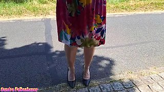 Beautiful Redhead Masturbates Outside on Sunday Afternoon