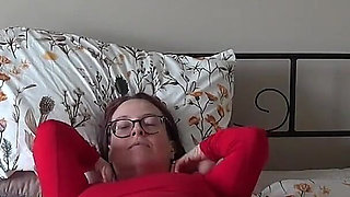 Red Dress Playing on the Bed
