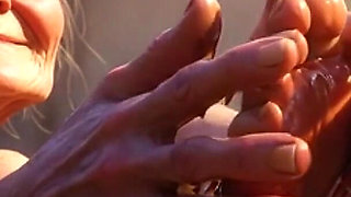 Granny Foot Oil Session - Feeling Intense Pleasure & Craving Tongue