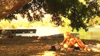 Blonde Babe Gets Licked and Fucked by the Lake
