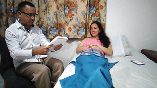 Stepmom surprises doctor after a good blowjob lets him penetrate her tight pussy until cumming