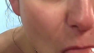 Sloppy Deepthroat Dripping Cum on Mature Blonde Tits