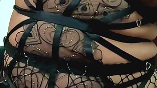 Sheer Bodystocking JOI POV. Big Dildo Ride, Close up Pussy and Intense Orgasm
