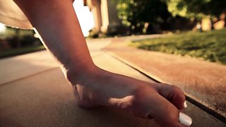 Outdoor JOI Foot Tease With Latina Hottie Sophia Leone