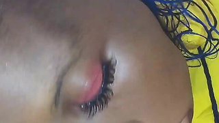 Ebony slut blows and gets creampied by BWC