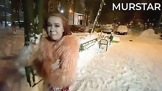 Redhead Russian Slut Gives a Dirty Blowjob
