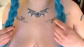 Fat chick with saggy big boobs Sativa Raye gets fucked and creampied