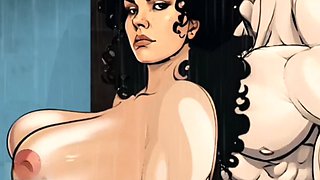 Sex in shower, hot brunette, cheating housewife