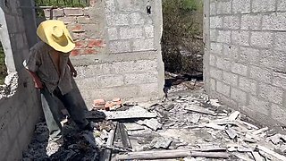 Beautiful, busty, and big-assed MILF stepmom fucks the construction worker.