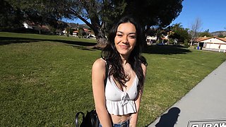 Brunette babe Sawyer Cassidy indulges her foot-worshiping fetish in an HD POV treat