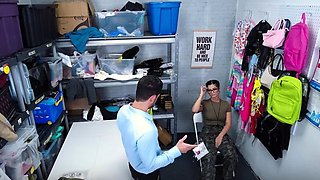 SHE WAS CAUGHT BY SECURITY AND PUNISHED