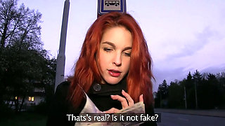 Spanish teen Amarna gets lured to have sex for cash with a big cock stranger