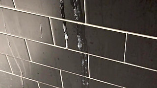 Blowing a nice big load on the wall, watch it slide down!