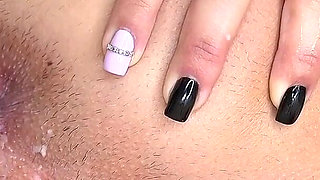 Anal Solo Milk Enema Pee Farting Closeup Gape Wet and Messy