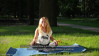 Sexy Russian Girl Smoking Cigarette Relaxed Outdoors