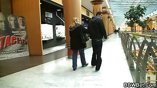 Huge lady is sucking and riding