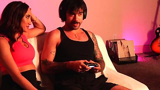 Hot Latina GF Chloe Amour Jacks Off Man While he is in the