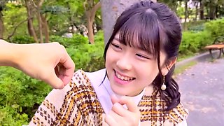 Skinny japanese teen moans loudly as she gets fucked on the table